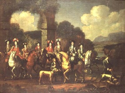 Una elegante festa di caccia presso una rovina da Adam Frans van der (follower of) Meulen