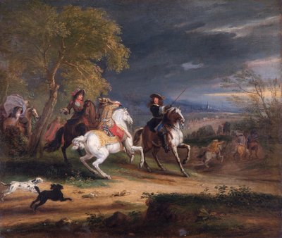 Generali francesi che arrivano davanti a una città da Adam Frans van der Meulen