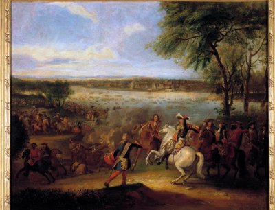 Il passaggio del Reno da parte di Luigi XIV prima di Tolhuis, 12 luglio 1672. Dipinto di Adam Frans Van der Meulen da Adam Frans van der Meulen