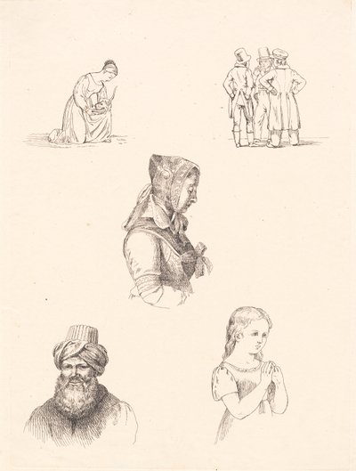 Foglio di prova con studi di figure da Adam Müller