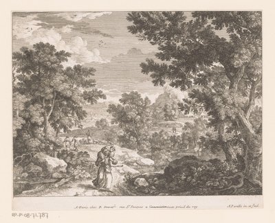 Paesaggio con Cristo con agnello sulle spalle da Adam Perelle