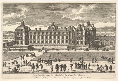 Veduta del Castello di Richelieu dal lato del parco, XVII secolo da Adam Perelle