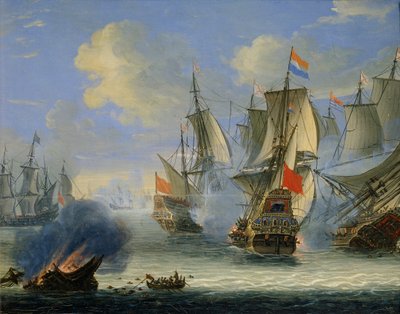 Una battaglia navale, fine XVII o XVIII secolo da Adam Silo