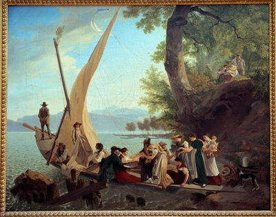 Imbarco della festa di nozze su una barca a vela da Adam Topffer