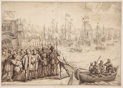 Cristiano II lascia Copenaghen nel 1523 da Adam Willaerts