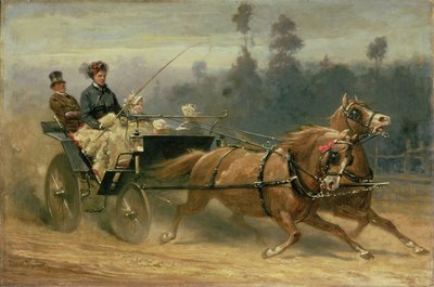 Madame Celestine Nichols che guida nel Richmond Park con i suoi nipoti, 1879 da Adam Wray