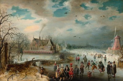 Pattinaggio sul Fiume Amstel Ghiacciato da Adam van Breen