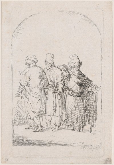 Gruppo di quattro uomini in piedi in costume orientale, 1795 da Adam von Bartsch