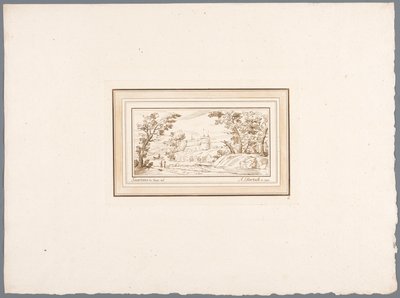 Paesaggio fluviale con il muro di una fortezza da Adam von Bartsch