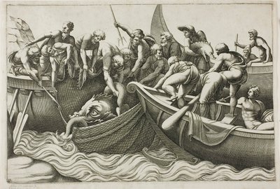 Pescatori che Catturano un Mostro Marino da Adamo Scultori