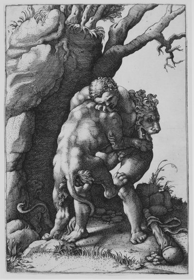 Ercole e il leone di Nemea da Adamo Scultori