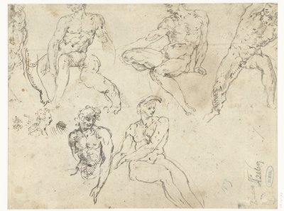 Studi di uomini nudi seduti, gli Ignudi da Adamo Scultori