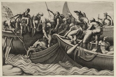 La cattura di pesci mostruosi da Adamo Scultori