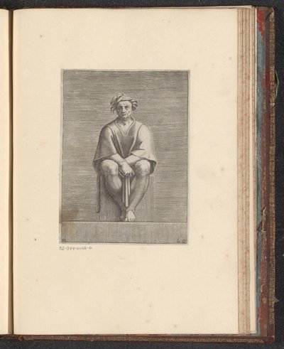 Uomo seduto (serie: Schilderingen in de Sixtijnse kapel) da Adamo Scultori
