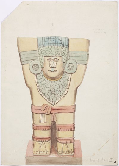 Cariatide I, camera esterna, Tempio Superiore dei Giaguari (Tempio A), Chichen Itza, Messico da Adela Breton
