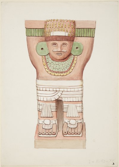 Cariatide dalla camera esterna, Tempio A, tempio del campo da gioco, Chichen Itza, Messico da Adela Breton
