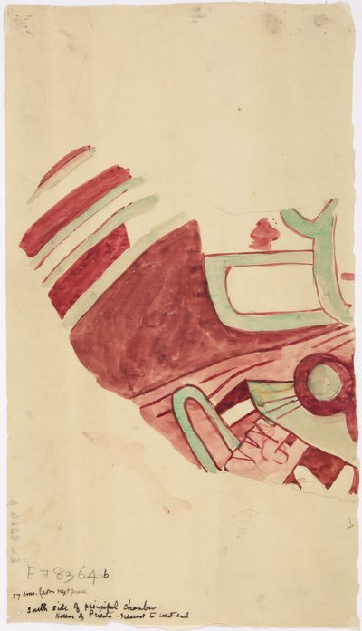 Copia di un frammento di un dipinto murale da Teotihuacan, Stato del Messico da Adela Breton