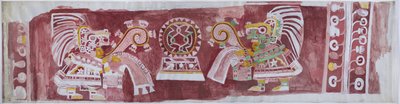 Copia di un dipinto murale dalla Casa de Barrios a Teopancaxco, Teotihuacan, Stato del Messico da Adela Breton