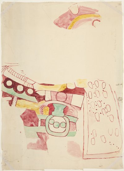 Copia di frammenti di dipinti da Teotihuacan, Stato del Messico da Adela Breton