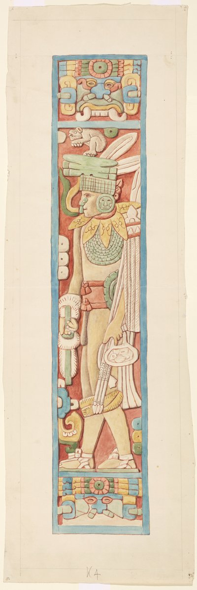 Stipite della porta a Chichen Itza, Yucatan, Messico da Adela Breton