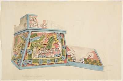 Dipinto di un rilievo in pietra da Xochicalco, Messico da Adela Breton