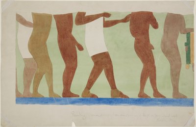 Dipinto di parte di un murale (sacrificio umano) Tempio Superiore Campo da Gioco 