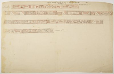 Rovine/rilievi in pietra al Tempio di Uxmal, Messico (raffigurante fregio) da Adela Breton