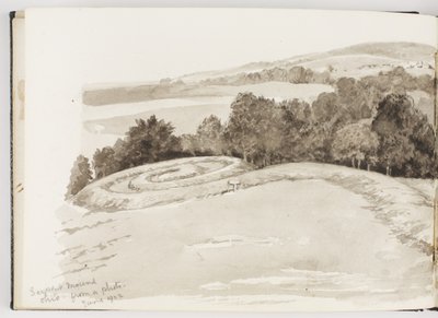 Taccuino di disegni a inchiostro e grafite e acquerelli da Adela Breton