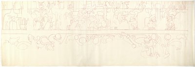 Parete sud, Tempio Superiore dei Giaguari, Chichen Itza, Messico, quarto sud da Adela Breton