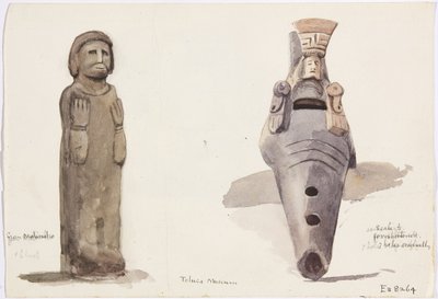 Figure di pietra da Malinalco, Toluca, Messico da Adela Breton