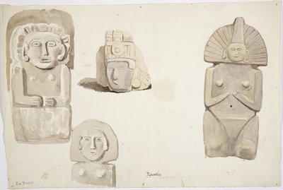 Statue di pietra da Papantla, Messico da Adela Breton