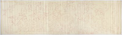 Tracciato di un murale dalla parete ovest, Tempio Superiore dei Giaguari, Chichen Itza, Messico da Adela Breton