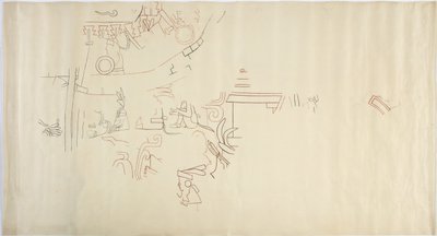 Tracciato di un dipinto murale dalla Casa de Monjas, Chichen Itza, Messico da Adela Breton