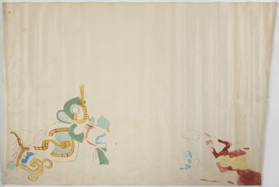 Tracciato di un dipinto murale dalla parete est, Tempio Superiore dei Giaguari, Chichen Itza, Messico da Adela Breton