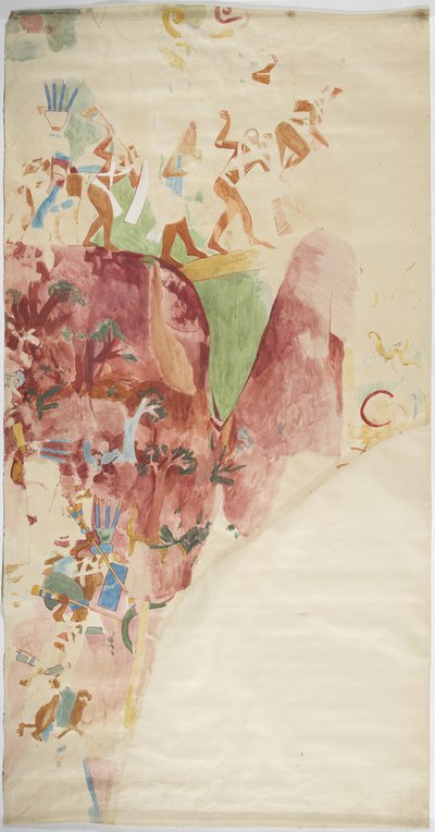 Tracciato di un dipinto murale dalla parete est, Tempio Superiore dei Giaguari, Chichen Itza, Messico da Adela Breton