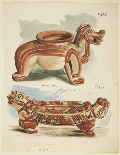 Due figure di ceramica, Costa Rica da Adela Breton