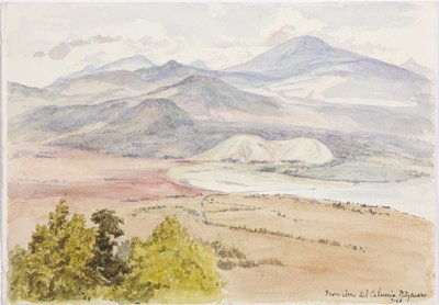 Vista dal Cerro del Calvario, Patzcuaxo da un lato del foglio e dall