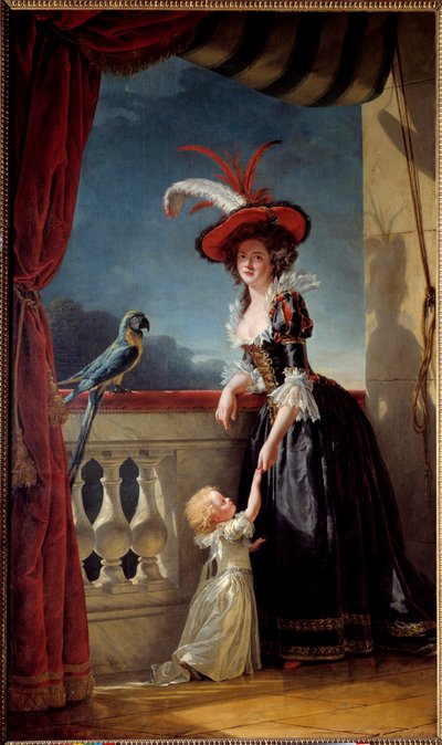 Ritratto a figura intera di Luisa Elisabetta di Francia (figlia di Luigi XV) Duchessa di Parma e suo figlio Don Ferdinando da Adelaide Labille Guiard