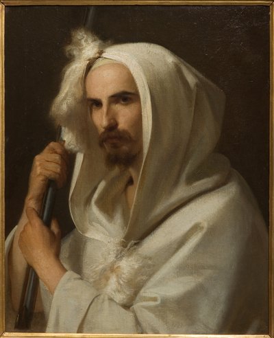 Ritratto di un arabo con un fucile e un barracano 1849 da Adeodato Malatesta or Malatesti