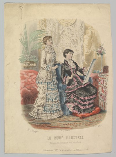 Toilettes di Mme. L. Massieu, da La Mode Illustrée da Adèle Anaïs Colin