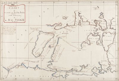 Carta della ricerca di Sir John Franklin e scoperta del Passaggio a Nord-Ovest da Admiral Edward Augustus Inglefield