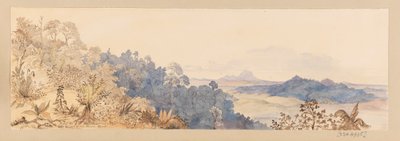 Da Quop Mountain o Il Villaggio dei Sunta Dyaks dal West Indies, North American e Borneo scrapbook da Admiral Sir Edward Gennys Fanshawe