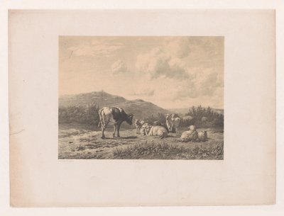 Paesaggio con bestiame da Adolf Carel Nunnink