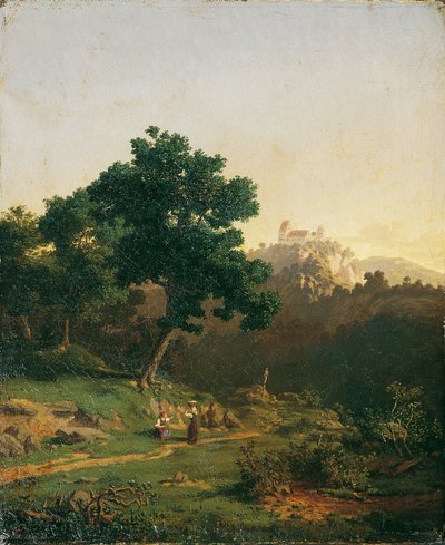 Paesaggio con castello da Adolf Christian Baumann