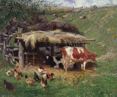Il cortile della fattoria da Adolf Lins