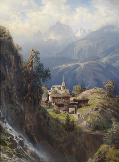 Villaggio nelle Alpi bernesi da Adolf Mosengel