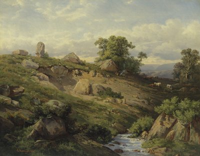 Pendio della valle con frana, 1861 da Adolf Mosengel