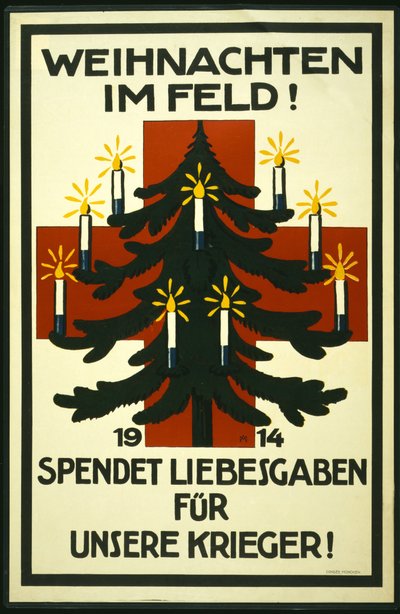 Campagna di Natale della Croce Rossa tedesca chiedendo pacchi da inviare alle truppe in prima linea, pub. Monaco da Adolf Munzer