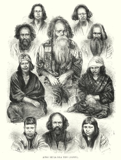 Popolo Ainu del nord del Giappone da Adolf Neumann