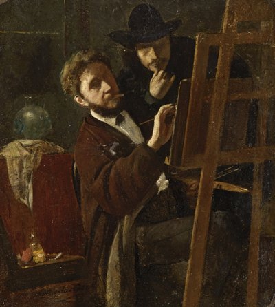 Oberländer e Karl Haider al cavalletto da Adolf Oberländer
